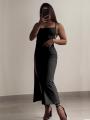 2024 explosive new dress summer high sensibility halter strap Spice Girl bag hip dress. 
