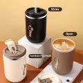 304 Stainless Steel Coffee Mug With Straw & Lid, Leakproof Tea Milk Mug Water Cup With Straw, Kitchen Drinkware For Kids Adults. 