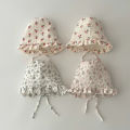 Korean Print Baby Sun Hat Cute Flower Cherry Infant Girls Princess Cap Spring Autumn Cotton Newborn Ear Protection Caps Bonnet.