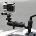 360° Metal Motorcycle Bike Action Camera Holder Handlebar Rearview Mirror Mount Bracket For GoPro Hero9/8/7/6/5/4/3+. 