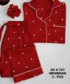 *Silk night suit for women With Ponytail*. 