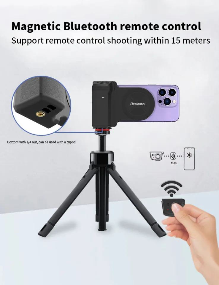 Magnetic Phone Camera Grip Handle with Wireless Shutter Remote