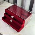 Acrylic 3-Drawer Velvet Jewelry Organizer Box – Multi-Functional Storage Trays for Earrings, Rings, Bracelets, Pendants & Watches  Gift for Women. 