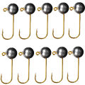 10pcs/lot Micro Jig Head Fishing Hook 1g-5g Ice Fishing Hook Mini Crank Jig Fishhook Soft Lure Fishing Tackle.