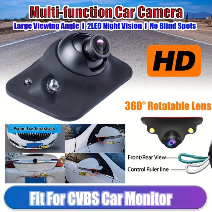 Unit Multifunction Camera 360° Rotating Car Multi-function Camera with Night Vision, 2LED, CCD ...