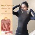 Women's Thermal Underwear Autumn Winter Bottoming Shirt Long-sleeved T-shirt Thin Thermal Top Second Women's Thermal Skin L-XL.