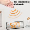 Voice Control Digital Alarm Clock Temperature Dual Alarm Snooze Desktop Table Clock Night Mode 12/24H LED Clock Watch Desk Clock. 