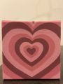Aesthetic Radiating Heart canvas Painting 4 x 4. 