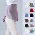 Women Side Split Dance Skirts Adult Versatile A-line Skirts Yoga Fitness Tennis Wear Widen Elastic Waistband Ballerinas Dress.
