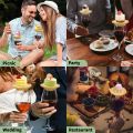 1-4Pcs Wine Glass Charcuterie Topper, Bamboo Wine Glass Covers for Appetizers Wine Glass Topper Coasters Plate for Bars Party.