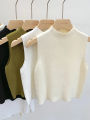 Women Knitted Tank Top 2026 Spring Summer Slim Sweater Short Sleeveless Solid Spring Autumn Sweaters Pullovers. 