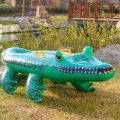Inflatable Crocodile Shaped Surfboard Alligator Floating Pad for Pool Body Mat Replacement Surfboatd Daily Use Kids Swim Toy.