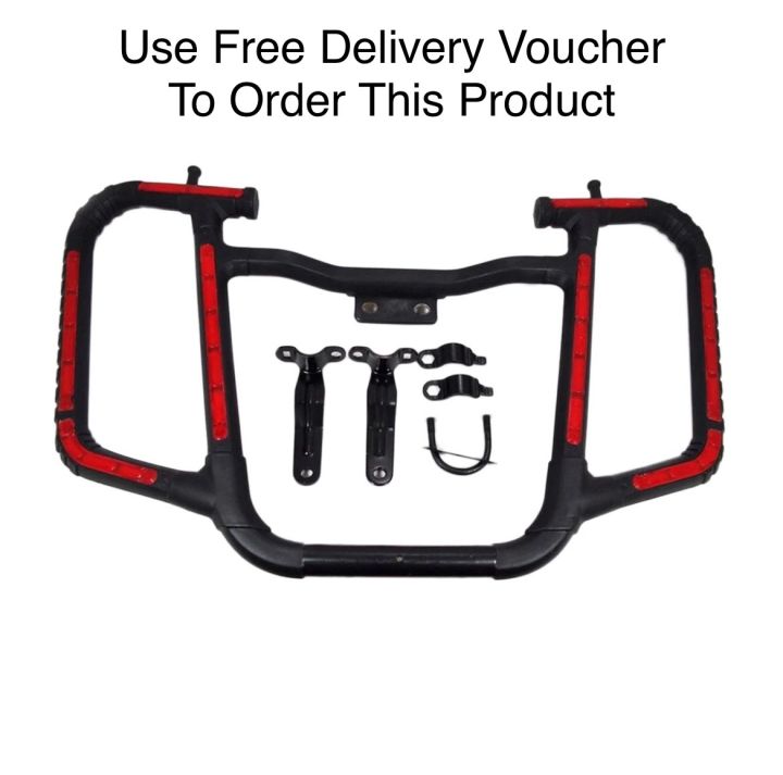 Universal Motorcycle Reflective Crash Protector Bar (Safe Guard) Crash Guard, Leg Guard , for bike For All Yamaha, Honda & Suzuki Bikes With Bolt Fitting