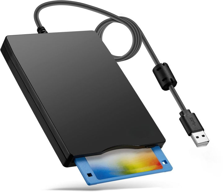 USB Floppy Disk Drive, Floppy Disk Reader 3.5 inch Portable USB External 1.44MB FDD Diskette Drive for Windows 7 10 11 PC Laptop