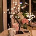 DecorZone 24 leds cherry blossom lamp beautiful black base cherry flower led lamp Sidetable led decoration lamp. 