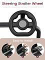 Stroller Steering Wheel with Honk Sound & 360° Rotation, Baby Travel Toy to Calm Fussy Riders.