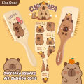 Cute Cartoon Capybara Air Cushion Hair Brush - Happy Balloons & Stars Design, Portable Daily Hair Care Comb.