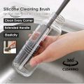 Long Handle Silicone Bottle Cleaning Brush for Water Bottles & Mugs. 