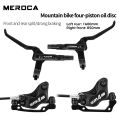MEROCA NEW M4S 4-Piston MTB Hydraulic Brakeset Split Brake Left rear and Right front Brake 850mm/1600mm For MTB Bike Disc Brake. 
