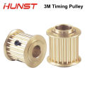 HUNST  Copper Synchronizing Gear,Timing Pulley HTD 3M  Pulley Synch  Motor Wheel for DIY CO2 Laser Engraving Cutting Machine. 