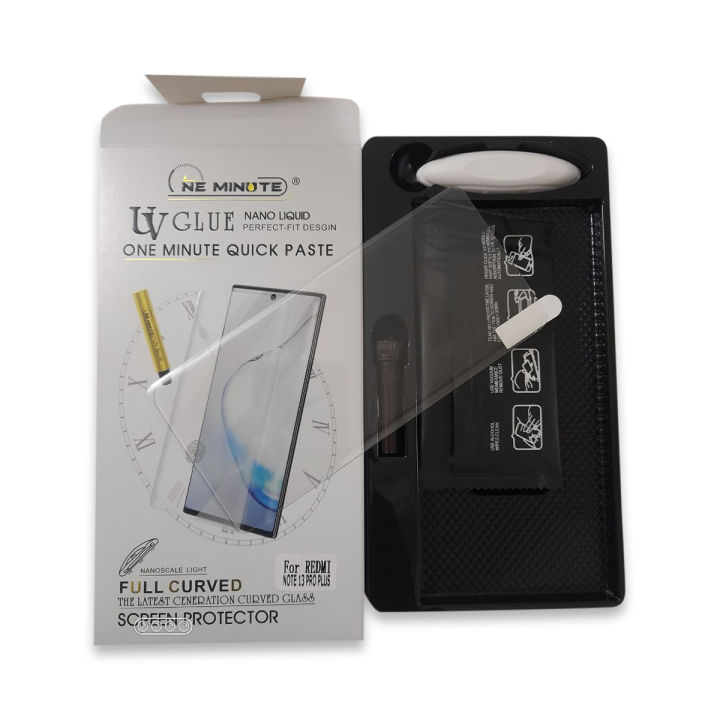 Redmi Note 13 Pro Plus A+ Grade UV Light Adhesive Tempered Glass Screen Protector