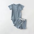 2Pcs Summer Baby Boy Clothing Sets Short Sleeve Bodysuit + Shorts Fashion Newborn Baby Clothes. 