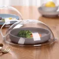 Microwave Food Splash Guard High Temperature Resistant Food Heating Cover with Steam Vent and Handle Transparent Plate Cover. 