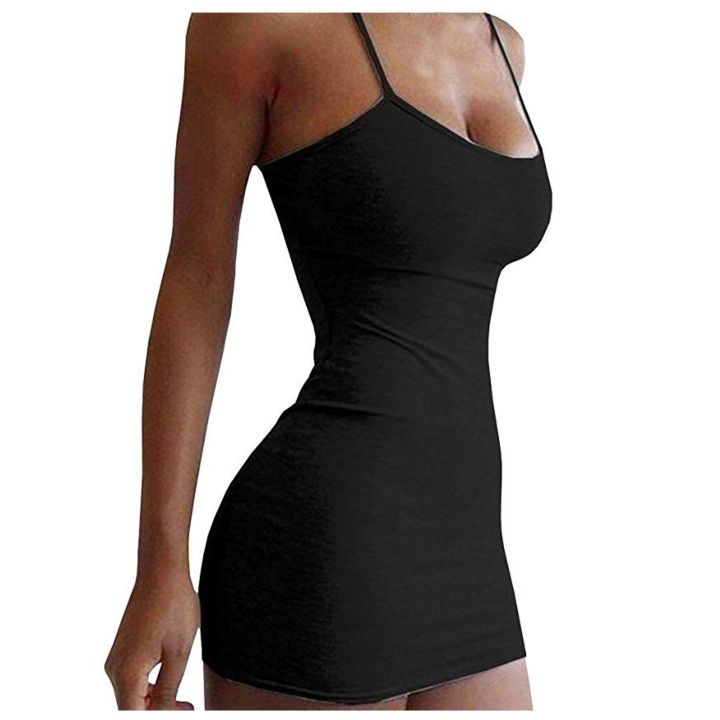 %20Spaghetti%20Strap%20Bodycon%20Mini%20Dress%20Women%20Tank%20Club%20White%20Party%20Camisole%20Dresses%20Summer%20New%20Solid%20Color%20Sundress%20-%20Image%203