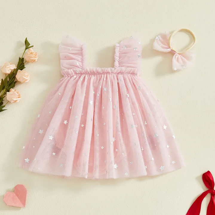 Summer%20Valentine's%20Day%20Infant%20Baby%20Girl%20Bodysuit%20Dress%20Flying%20Sleeve%20Heart%20Patchwork%20Jumpsuit%20Headband%20Cute%20Clothes%20-%20Image%203