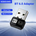 KEBIDUMEI USB Bluetooth 6.0 Adapter BT6.0 Dongle for PC Wireless Mouse Keyborad Music Audio Receiver USB Transmitter Driver Free. 