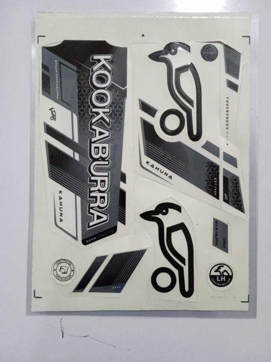 New 3D 2024 GREY & Black  KOOKABURRA Edition Cricket Bat Sticker For Professional Players