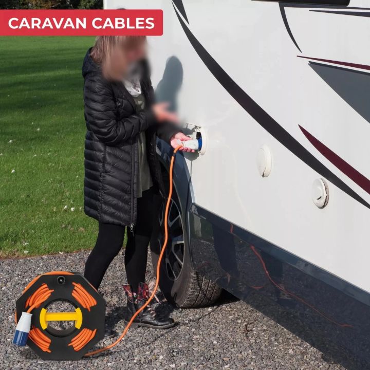 Outdoor Cable Tidy Reel 25M Storage Reel Wire Extension Tidy Frame Roll Up Stand For Caravan Yacht RV Cable Storage
