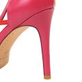 Women Novel Patchwork 9.5cm High Heels Pumps Female Elegant Cocktail Party Dress Shoes Lady Chic Strap Pointed Toe Red Shoes.