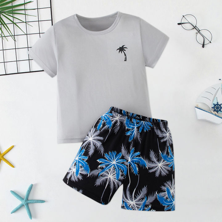2-Piece%20Children's%20Summer%20Casual%20Minimalist%20Set%20for%20Boys%20and%20Girls,%20Comfortable%20Round%20Neck%20Short-Sleeved%20Top,%20Versatile%20Shorts%20-%20Image%204