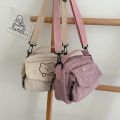 Personalized Teddy Bear Embroidered Diagonal Shoulder Bag, Corduroy Leisure Bag, WOMEN'S Crossbody Bag. 