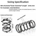 5PCS Compression Coil Spring Return Spring 65MN Steel Pressure Springs Wire Diameter 0.8mm OD 5-18mm Length 10-50mm. 