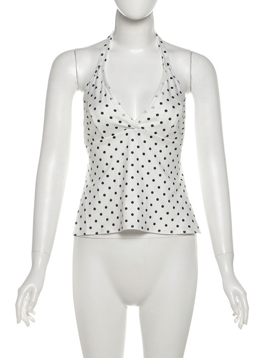 Nibber%20Chic%20Polka%20Dots%20Print%20Women%202%20Piece%20Set%20Halter%20Camisole+Elastic%20Bubble%20Shorts%20Matching%20Clubwear%20Beach%20Vacation%20Outfit%20-%20Image%206