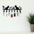HOMESTYLECAT Pastel Cat & Flower Metal Hook | Lacquered Keychain | Glossy Finish for Wall Organization. 
