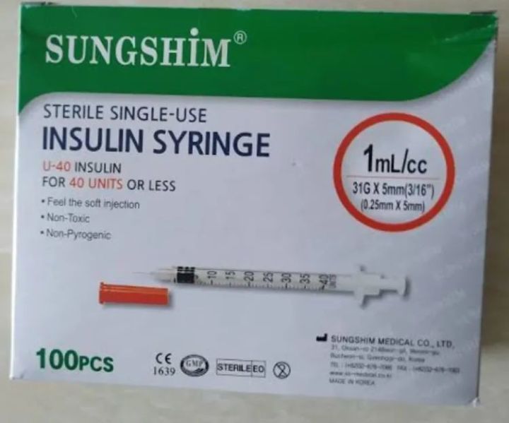 Insulin Syringe U-100 1ml 31G*5mm 100 Pcs
