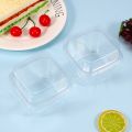 100PcsMultipurpose Dessert Cups with Lids 8oz Reusable Cupcake Container Clear Square Single Dessert Box Sealed Cake Storage Box. 