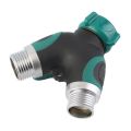 Y-Type Zinc Alloy Hose Splitter Double Way Joint One Split Two Faucet Diverter Garden Accessories Internal Thread Water-Diverter. 