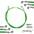 Green 400mm-2200mm Brake Hose Hydraulic DOT Line Cable 10mm 28°-28° Banjo for Suzuki Kawasaki Yamaha Pipe Line Braided oil hose. 