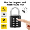 8-digit Combination Outdoor Button Waterproof Fixed Random Code Padlock Zinc Alloy Luggage Travel Smart Lock With Key Anti-theft.