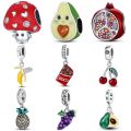 925 Sterling Silver Fruits And Vegetables Series Charms Beads Fit Original Fine Bracelets S925 DIY Jewelry Gifts Accessory. 