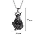 Retro Style Viking Warrior Pattern Guardian Bell Pendant Punk Hip Hop Necklaces Motorcycle Bicycle Bell Accessory Jewelry . 