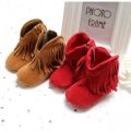 Spring and Autumn Winter New Baby Boots Tassel Boots Fashion Soft soled Women's Baby Shoes Sneakers 0-1 Year Old Zipper Style. 