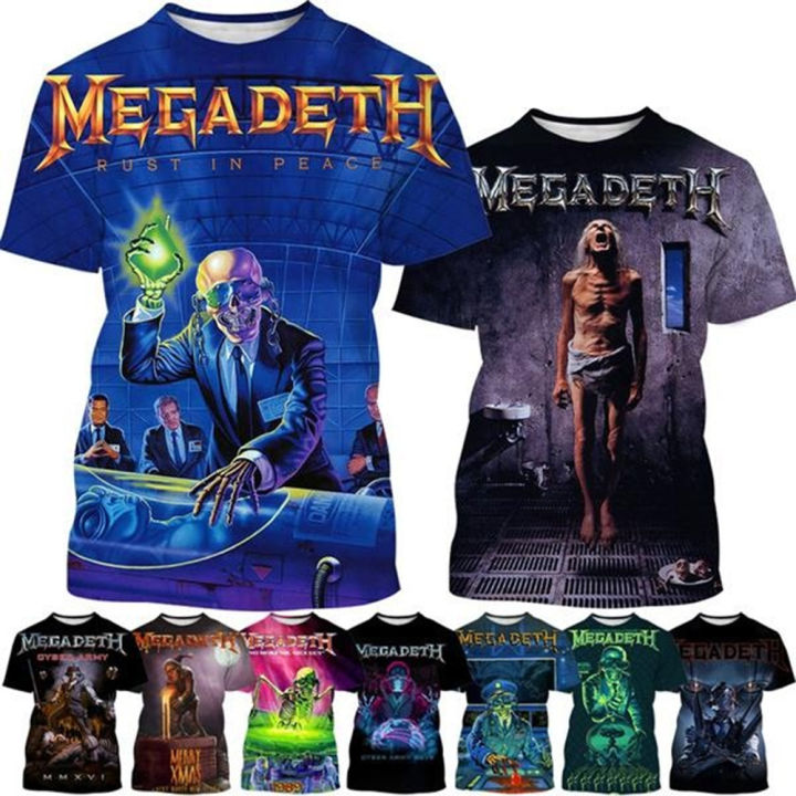 Megadeth Fan 3D Print Sport Quick-dry Breathable Men Tshirt Casual Rock Band Street Punk Hip-hop Short-sleeve Top Clothes Summer