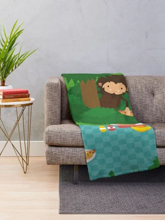 Sneaky%20Sasquatch%20Picnic%20Throw%20Blanket%20Camping%20Hairy%20For%20Sofa%20Thin%20Bed%20Blankets%20-%20Image%202