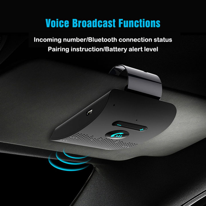 Bluetooth%205.0%20Handsfree%20Car%20Kit%20Hifi%20Speaker%202W%20Wireless%20Audio%20Receiver%20MP3%20Music%20Player%20Noise%20Cancelling%20Sun%20Visor%20Clip%20-%20Image%202