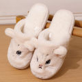 Cartoon Cat Home Slippers for Women Indoor Soft Bottom Flat Heel Cotton Slippers Woman Light Anti Slip Warm Winter Shoes Mujer. 